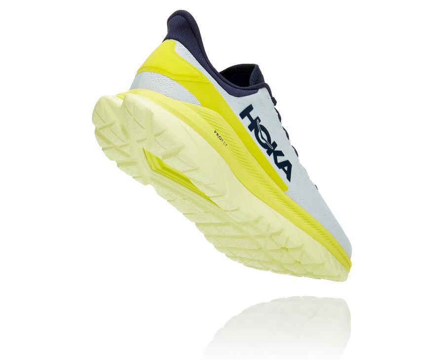 Running Shoes Mens - Hoka One One Mach 4 - White - XSCFWMJ-21